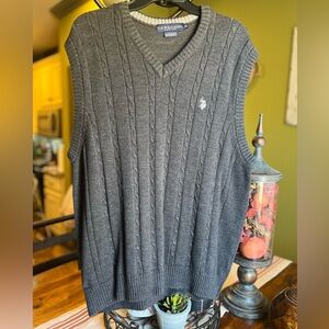 U.S. Polo Assn Charcoal Gray Cable Knit Sweater Vest